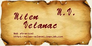 Milen Velanac vizit kartica
